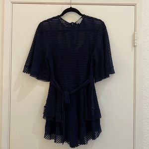 FINDERS blue lined romper. M.